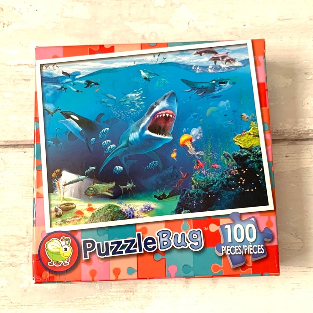 Puzzle Bug 100pc Puzzle Under The Sea Picture Shark Ocean Animals Kids NEW
